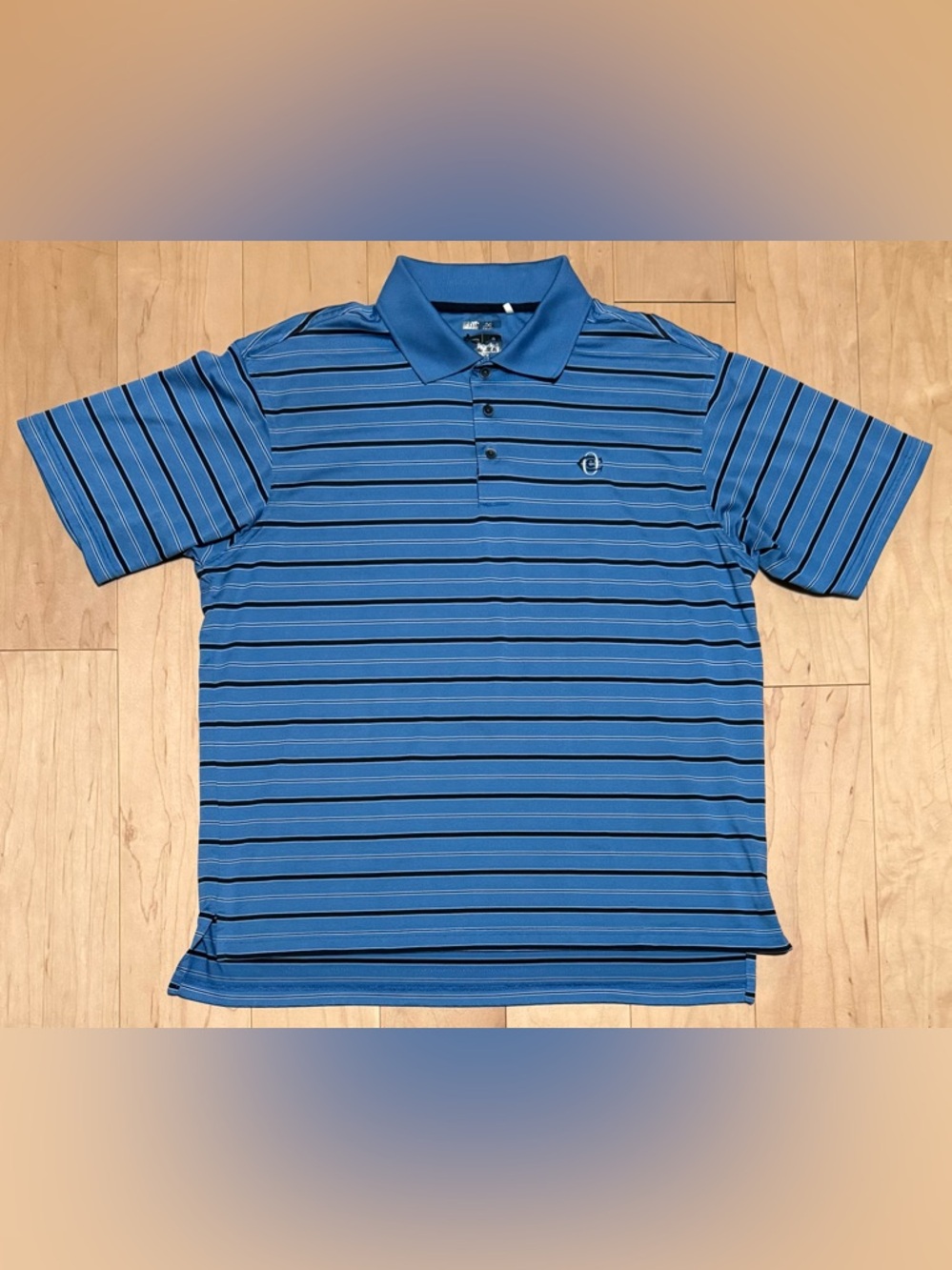 Adidas Climacool Oakmont Country Club Performance Golf Polo Blue Striped Men’s M